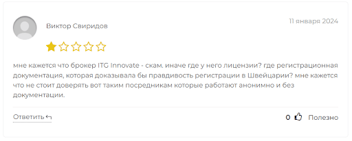 негативные отзывы о ITG Innovate