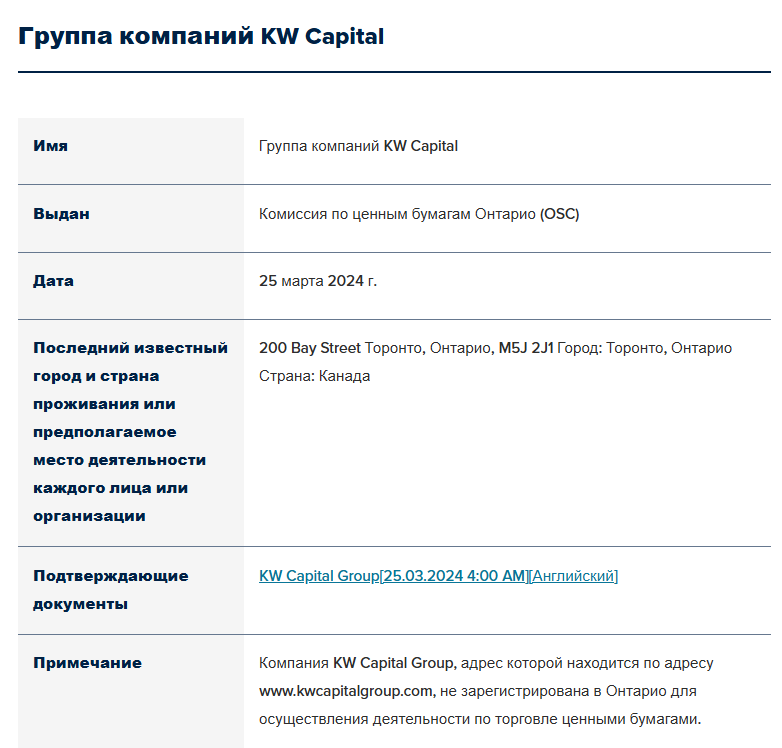 KW Capital Group обманывает клиентов