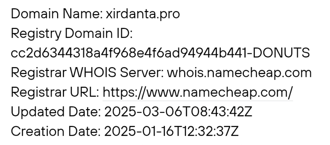 проверка домена Xirdanta