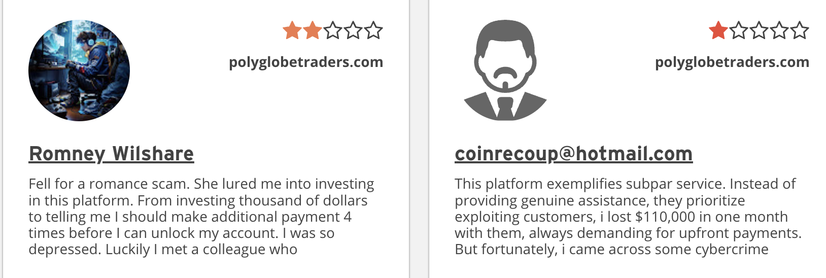 отзывы людей о PolyGlobe Traders