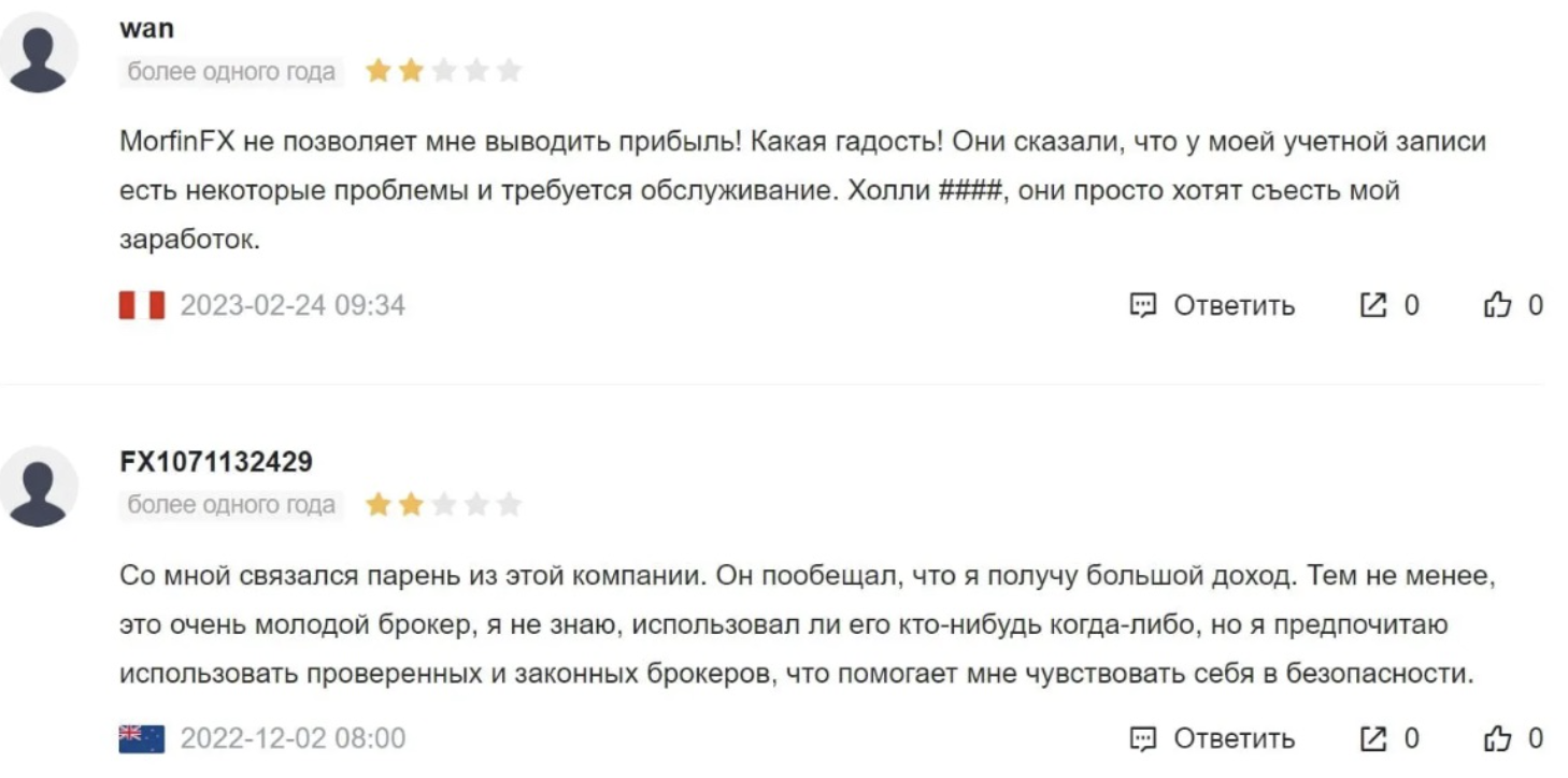 Morfin FX LLC реальные отзывы