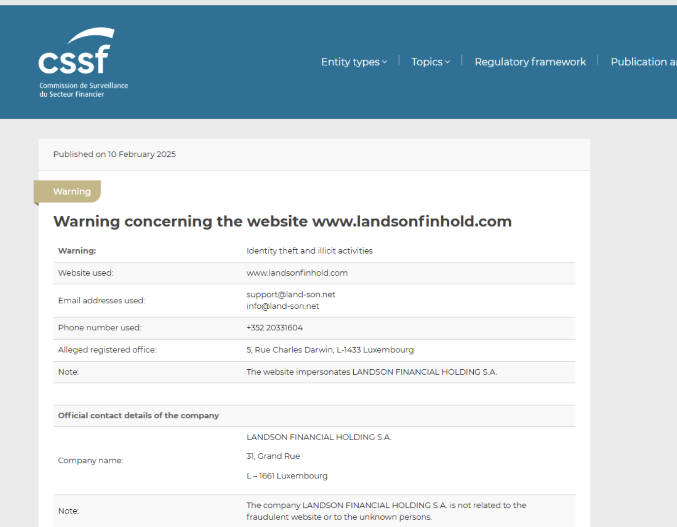 Landson Financial Holding лицензия