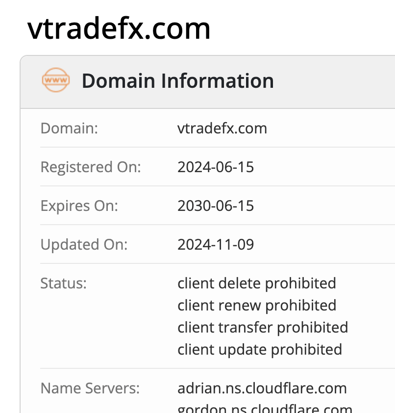 VTradeFX домен