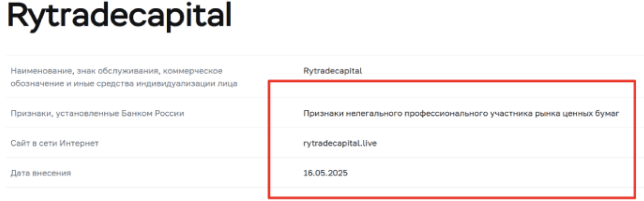 цбр Rytradecapital