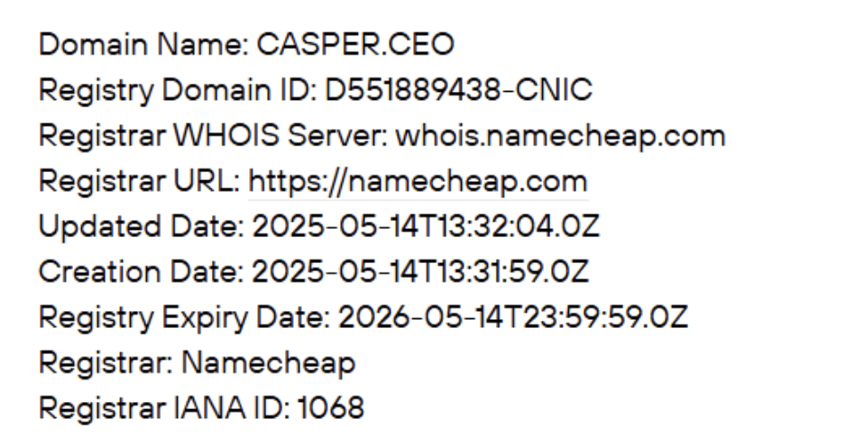 Casper Exchange домен