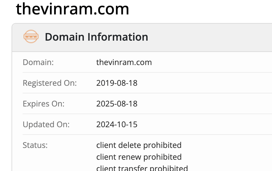 домен The Vin Ram