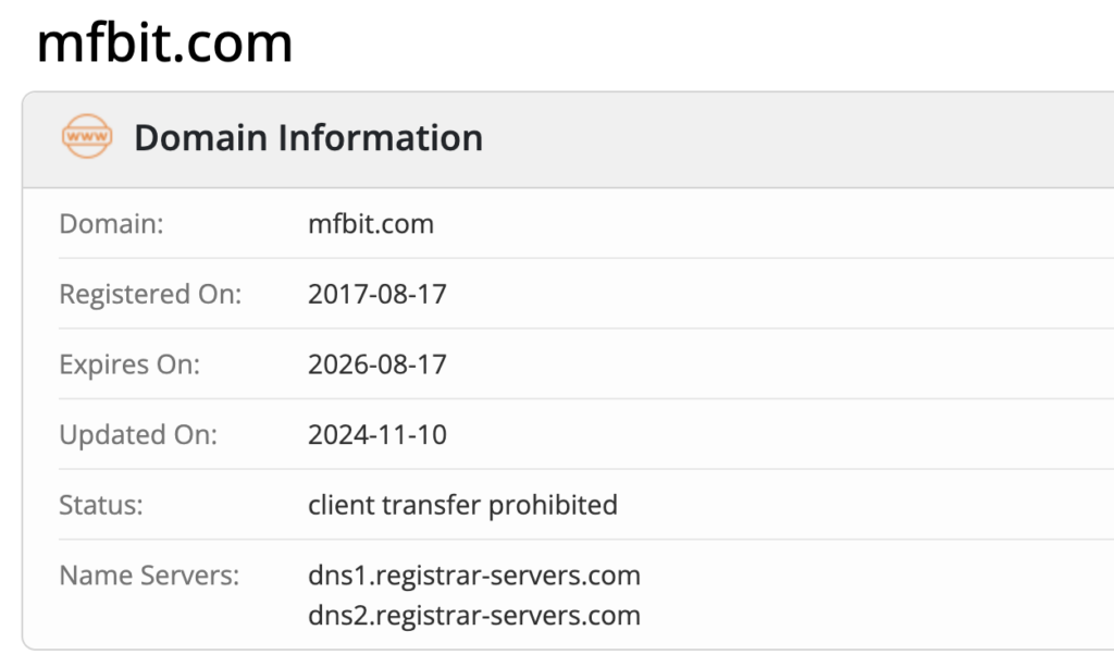 MFBIT Company Ltd домен