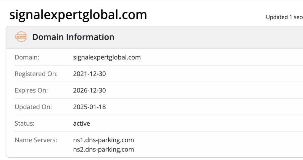 домен Signal Expert Global