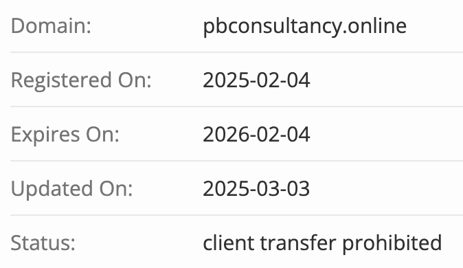 PB Consultancy домен