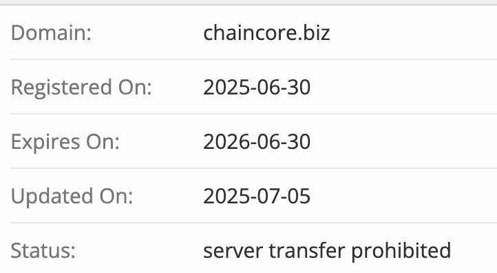 домен ChainCore