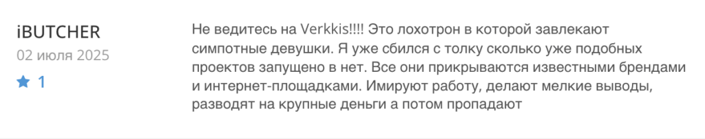 реальный отзыв о Verkkis