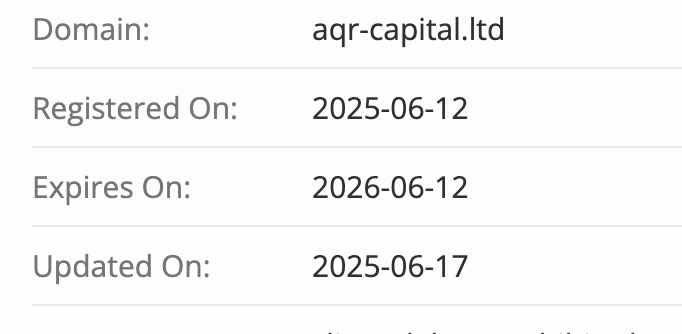 домен AQR CAPITAL LTD