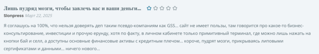 честный отзыв клиента Global Solution Strategies