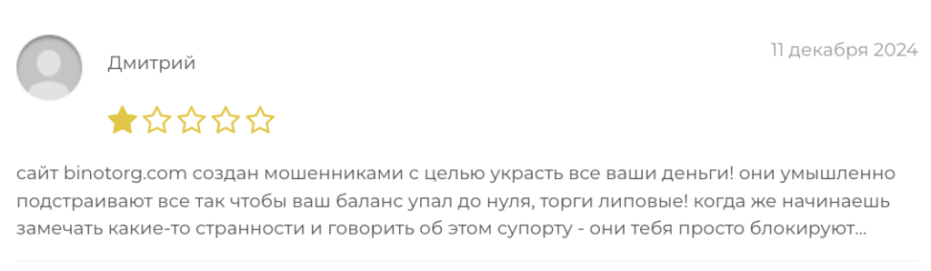 реальный отзыв о BinoTrade