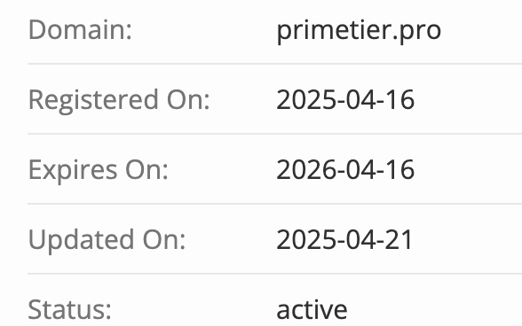 домен PrimeTier