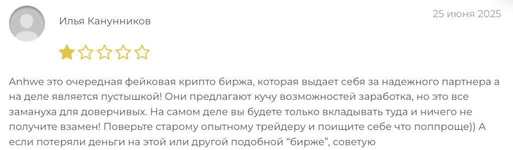 отзыв клиента Anhwe