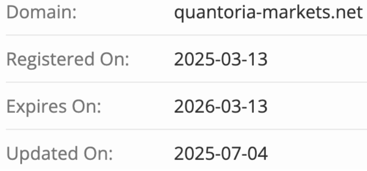 домен Quantoria Markets