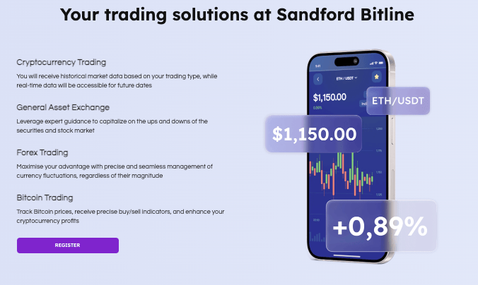страница сайта Sandford Bitline