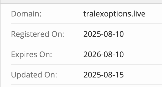 домен TRALEX OPTIONS