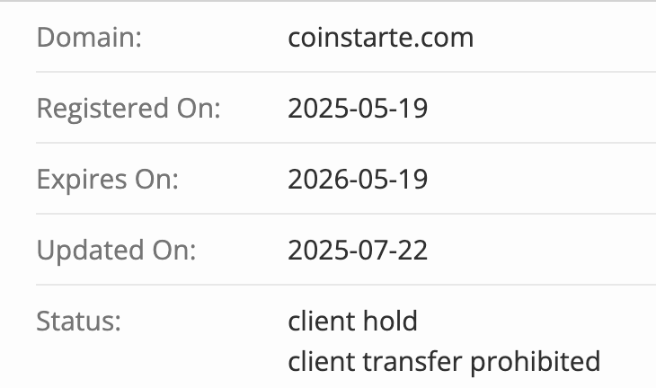 Coinstarte домен