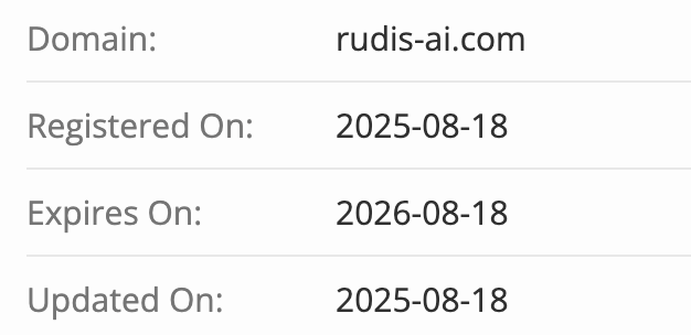 Rudis AI домен