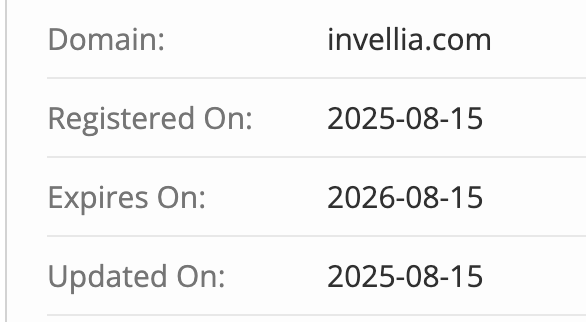 инфо о домене Invellia