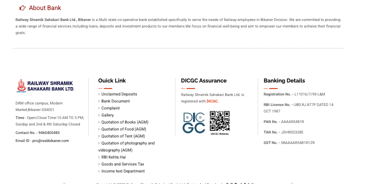 инфо о Railway Shramik Sahakari Bank Ltd