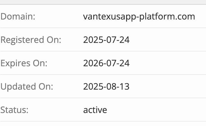 домен Vantexus App