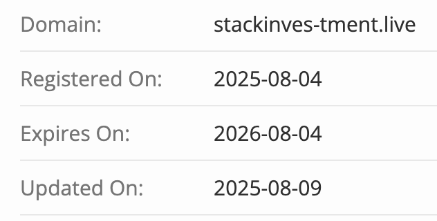 Stack Investment Limited проверка домена