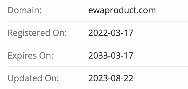 EWA PRODUCT домен