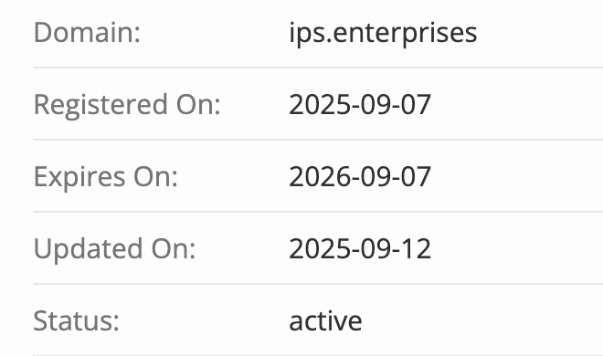 IPS Enterprises домен