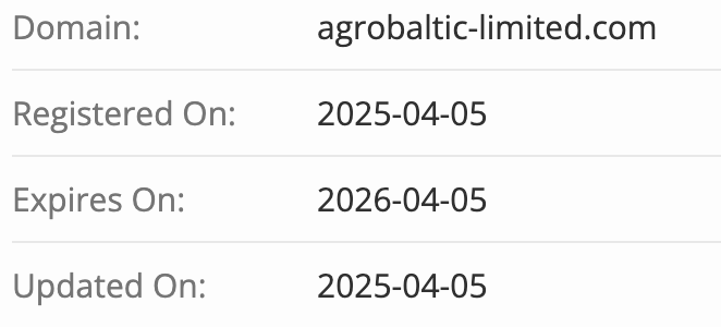 домен Agrobaltic Limited