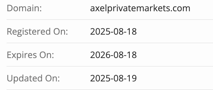 Axel Private Market Limited домен