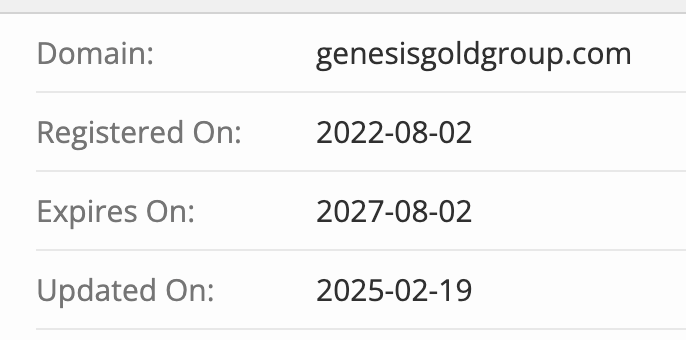Genesis Gold Group, Inc. домен
