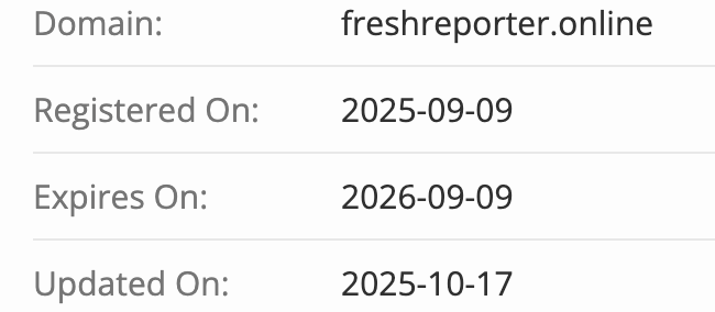 проверка домена Fresh Reporter