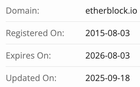 EtherBlock домен