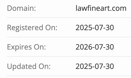 LAW FINEART LIMITED домен