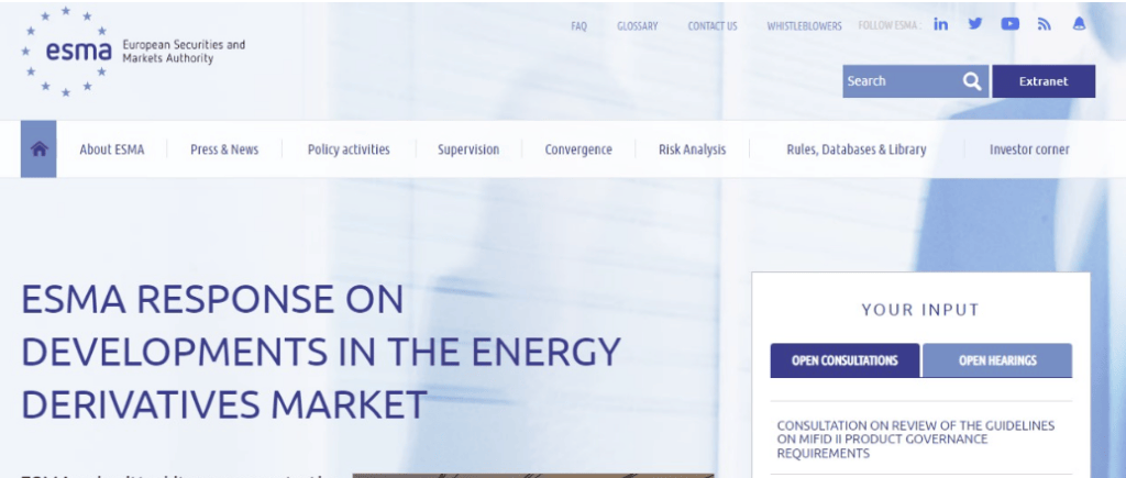 обзор European Securities and Markets Authority