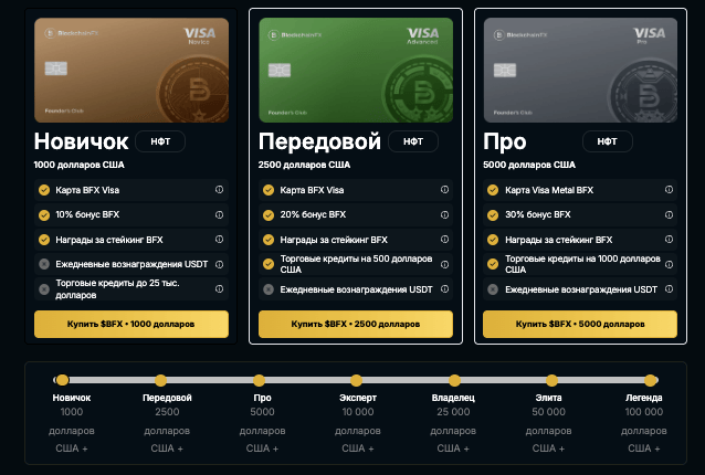 BlockchainFX типы счетов