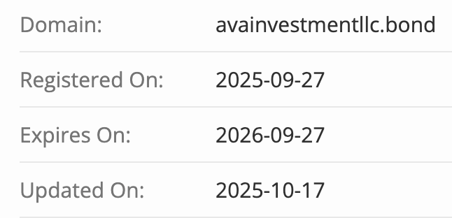 Ava Investment LLC домен