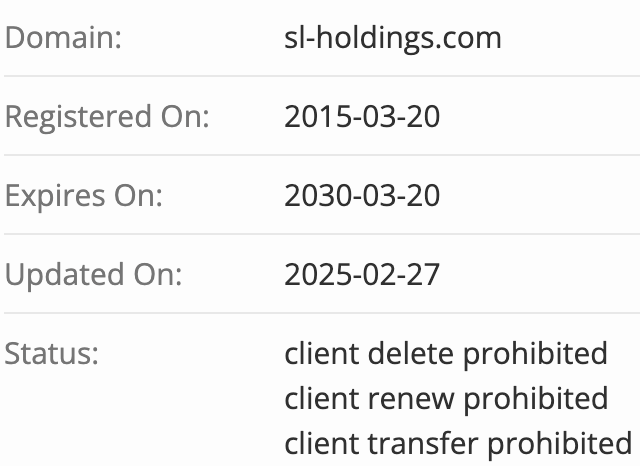 SL Holdings Corporation домен