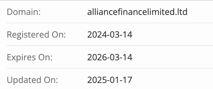 домен Alliance Finance Limited