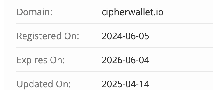 Cipher Wallet домен