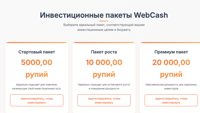 инфо о проекте WebCash Investment
