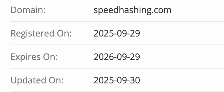 домен Speed Hashing Inc.