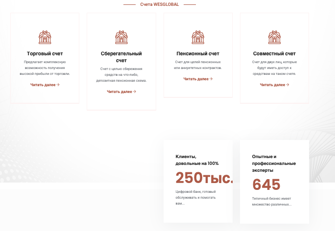 информация о платформе WESGLOBAL