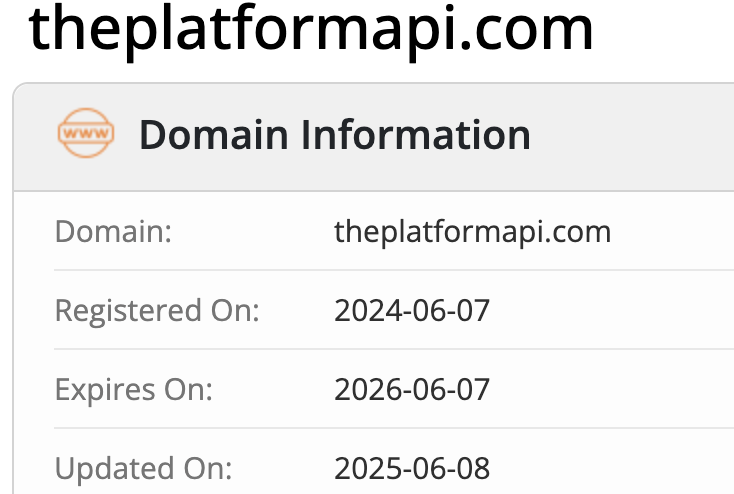 домен The Platform API