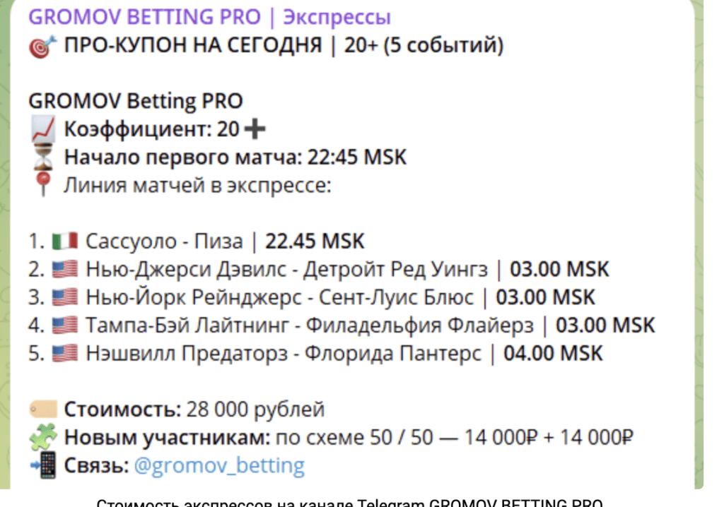 что известно о GROMOV BETTING PRO