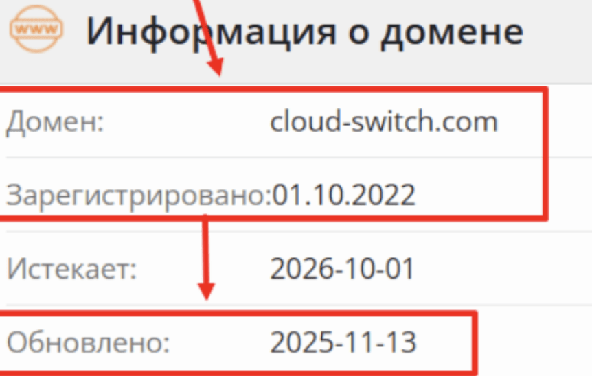 домен Cloud Switch Com